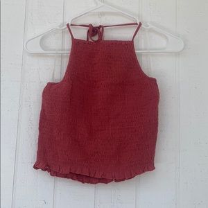 Ruffle crop top halter neck